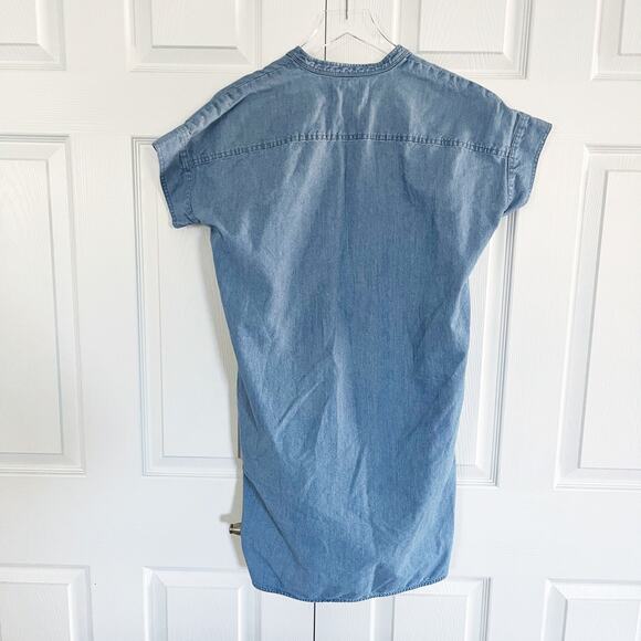 Everlane The Splitneck Jean Dress in Medium Washed Blue - Picture 8 of 9